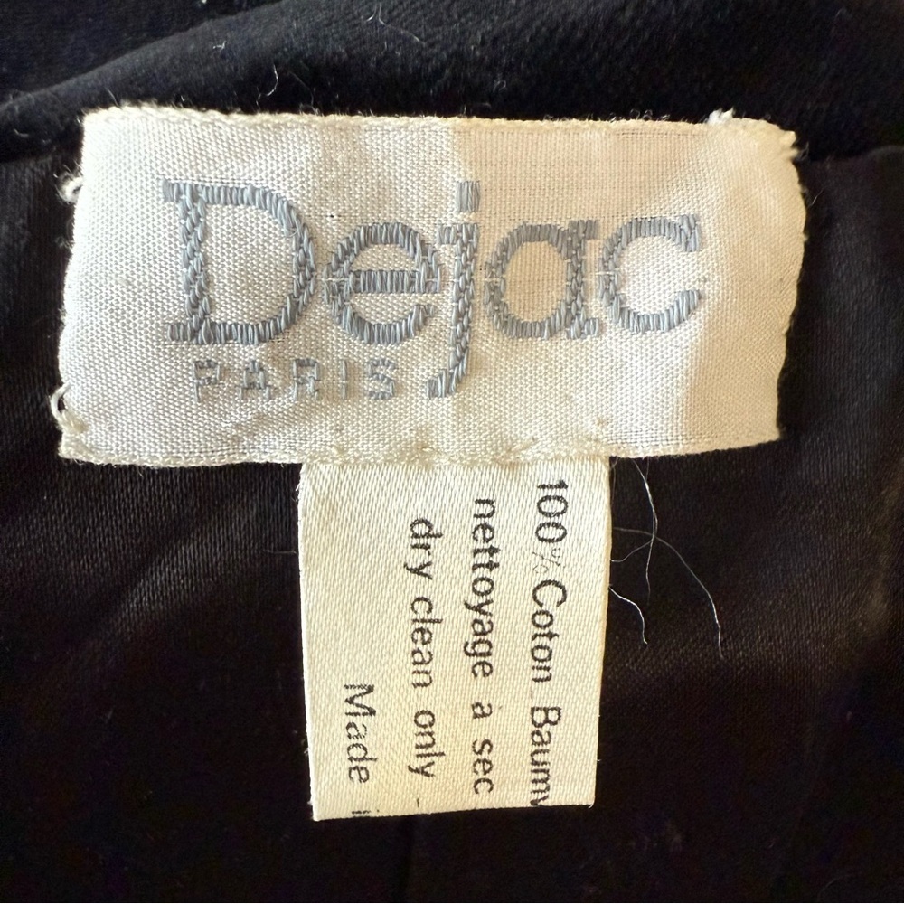 Vintage Dejac Paris 1980s Black Velvet Bow Back Opera Coat - One Size - Picture 8 of 8